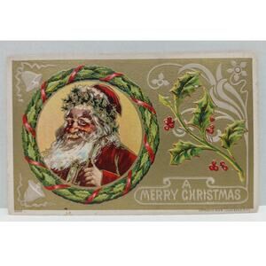 Antique Christmas Postcard Santa Claus 1908 by Julius Bien, Unposted Divided